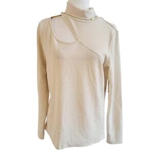 Willow Drive Cut Out Turtleneck Long Sleeve Top